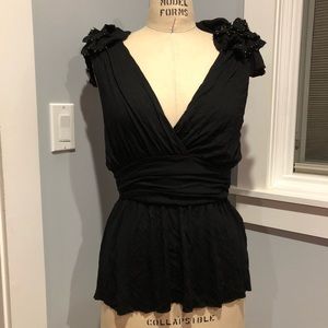 French Connection Rose Beaded Top Size 10